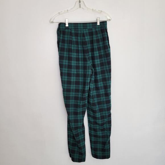 Vintage Tartan Plaid Pants Pleated Preppy Hunt Club Green Holiday Women 9 - Picture 2 of 10